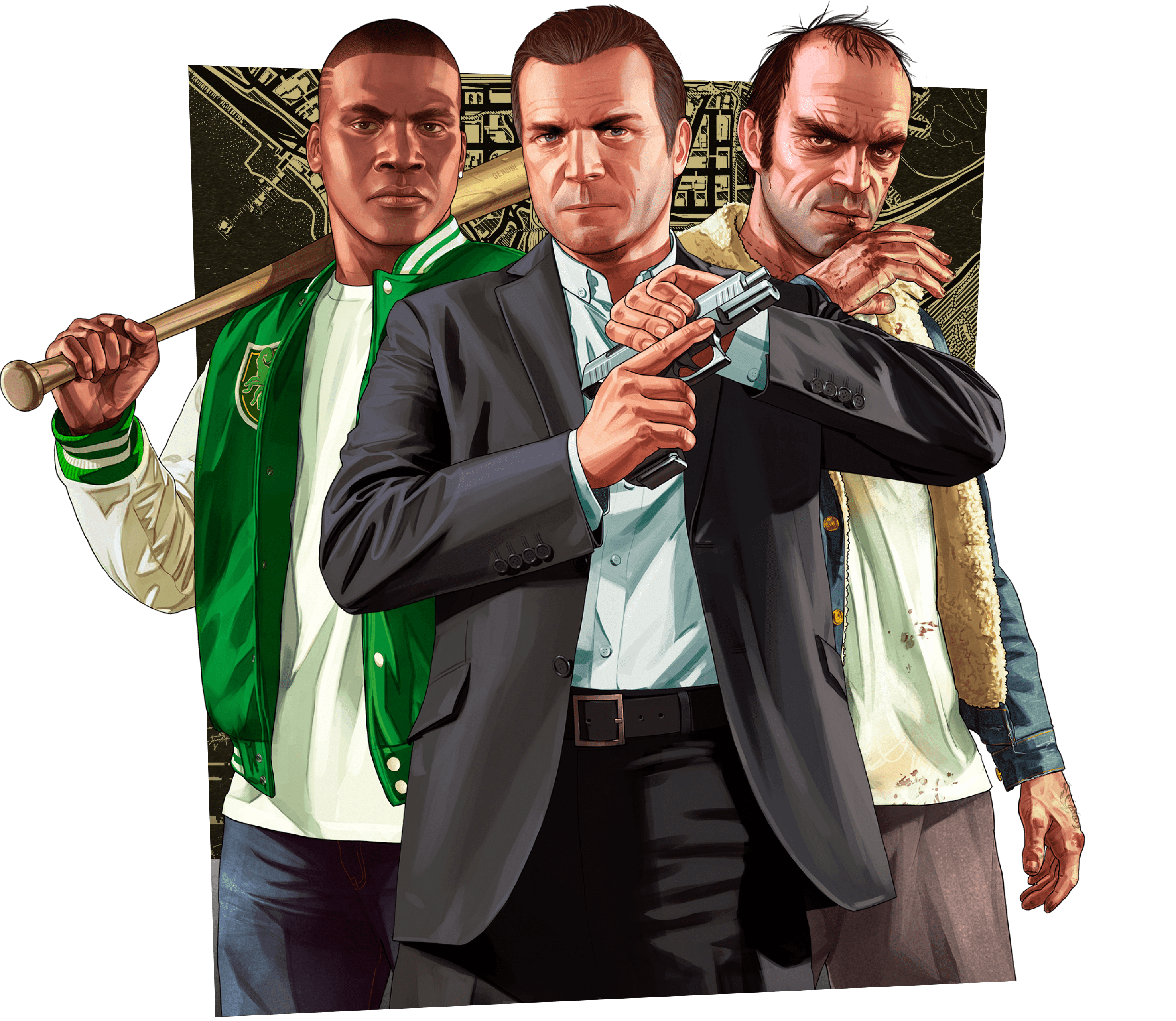 Franklin, Michael and Trevor from Grand Theft Auto V